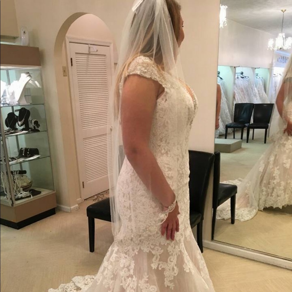 Bling! Beaded wedding veil- never worn!